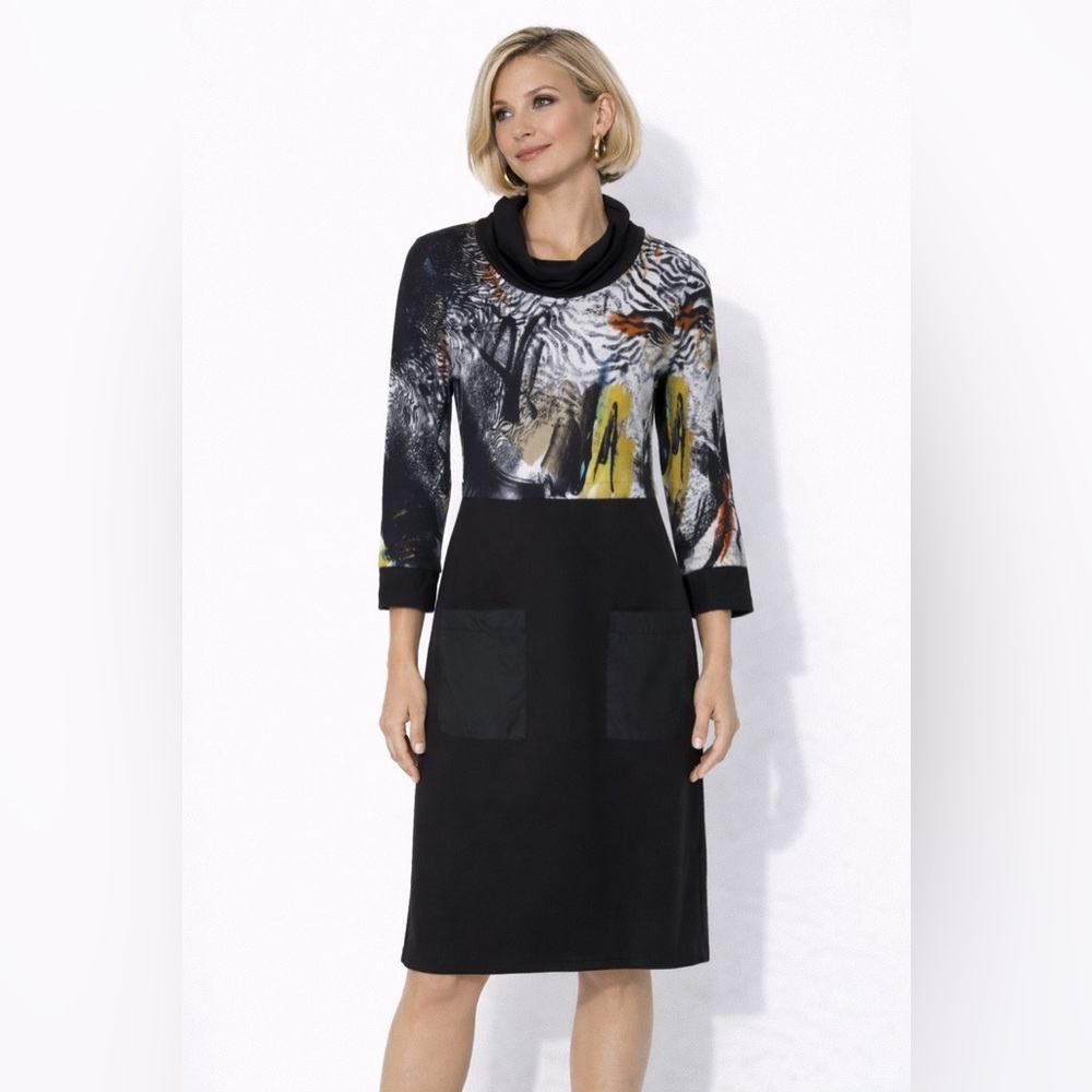 DOLCEZZA Safari Escape Abstract Art Dress NWT